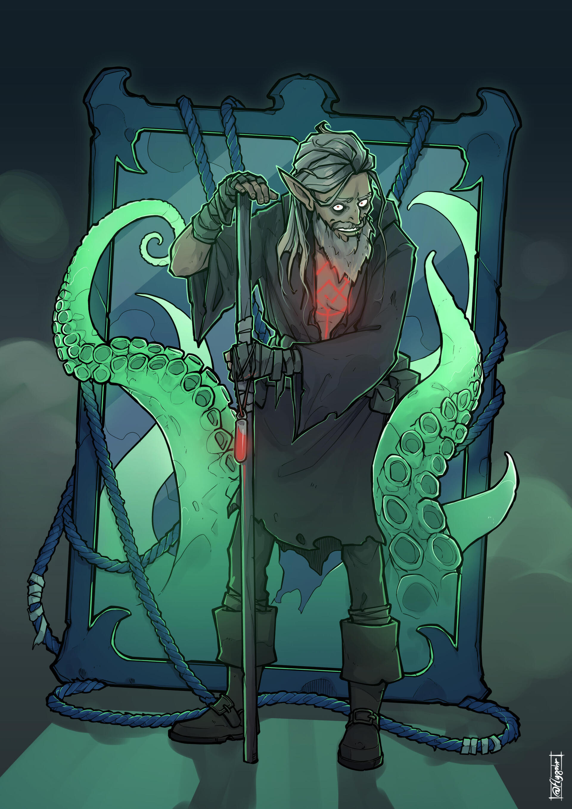 Gilrik, elven storm sorcerer art showcase